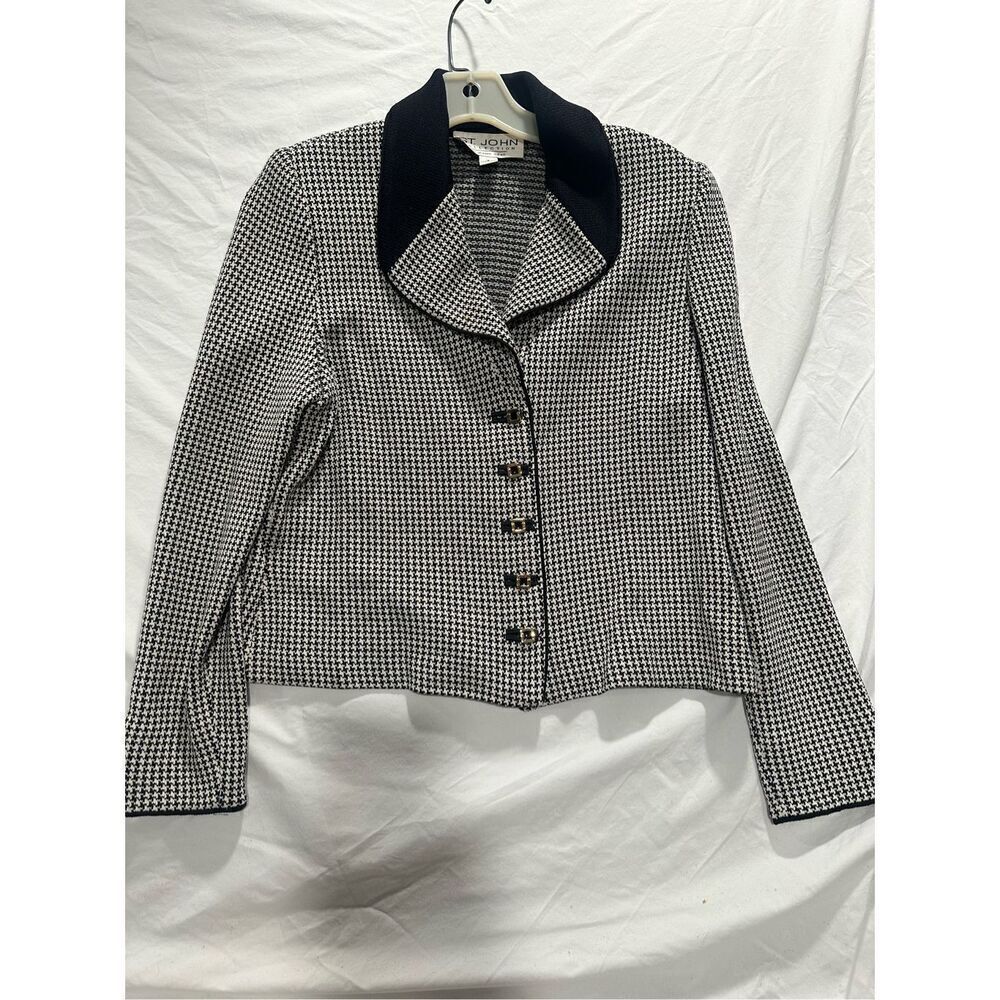St. John Collection Vintage Checker Black & White Jacket, size 4